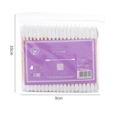 100Pcs Pink Double Head Cotton Swab Sticks Female Make Up Remover Cotton Nose Ears Cleaning Accessories