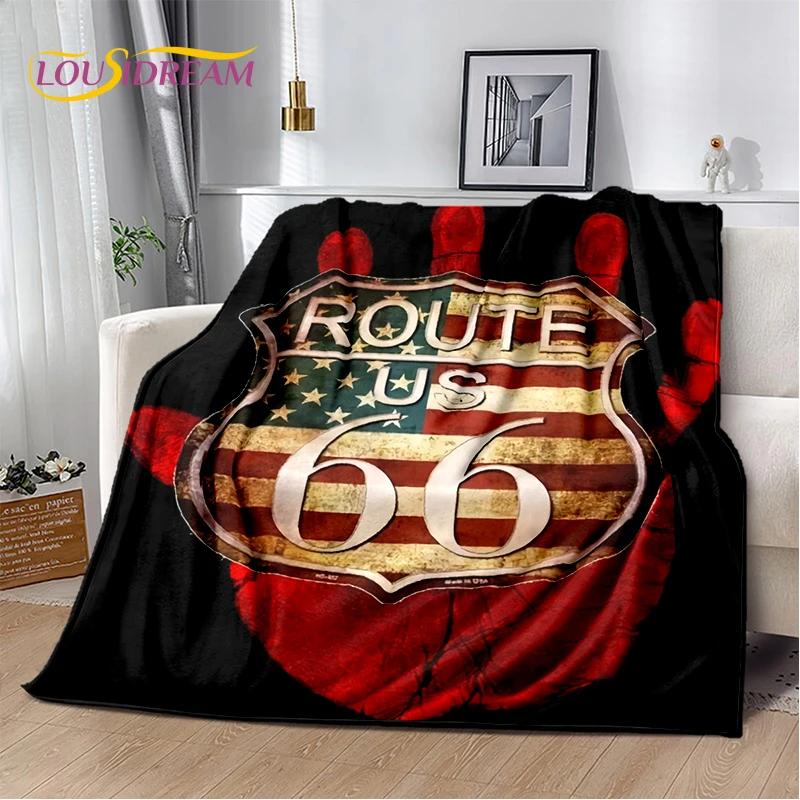 Retro Amerika Historische Route 66,Mother Road,mãe Estrada Deken,Zachte Worpdeken voor Thuis Slaapkamer Bed Sofa Picknick Kind Cadeau
