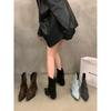 Thick Heel Pointed Pants Boots Fried Street Short Boots Women's Shoes Spring and Autumn 2025 New Summer Brown Western Cowboy Boots