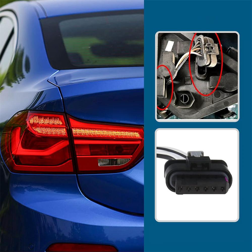 6 Pins Rear Tail Light Rear Lamp Plug Prewired Connector For Fiat 500X 2016-2022