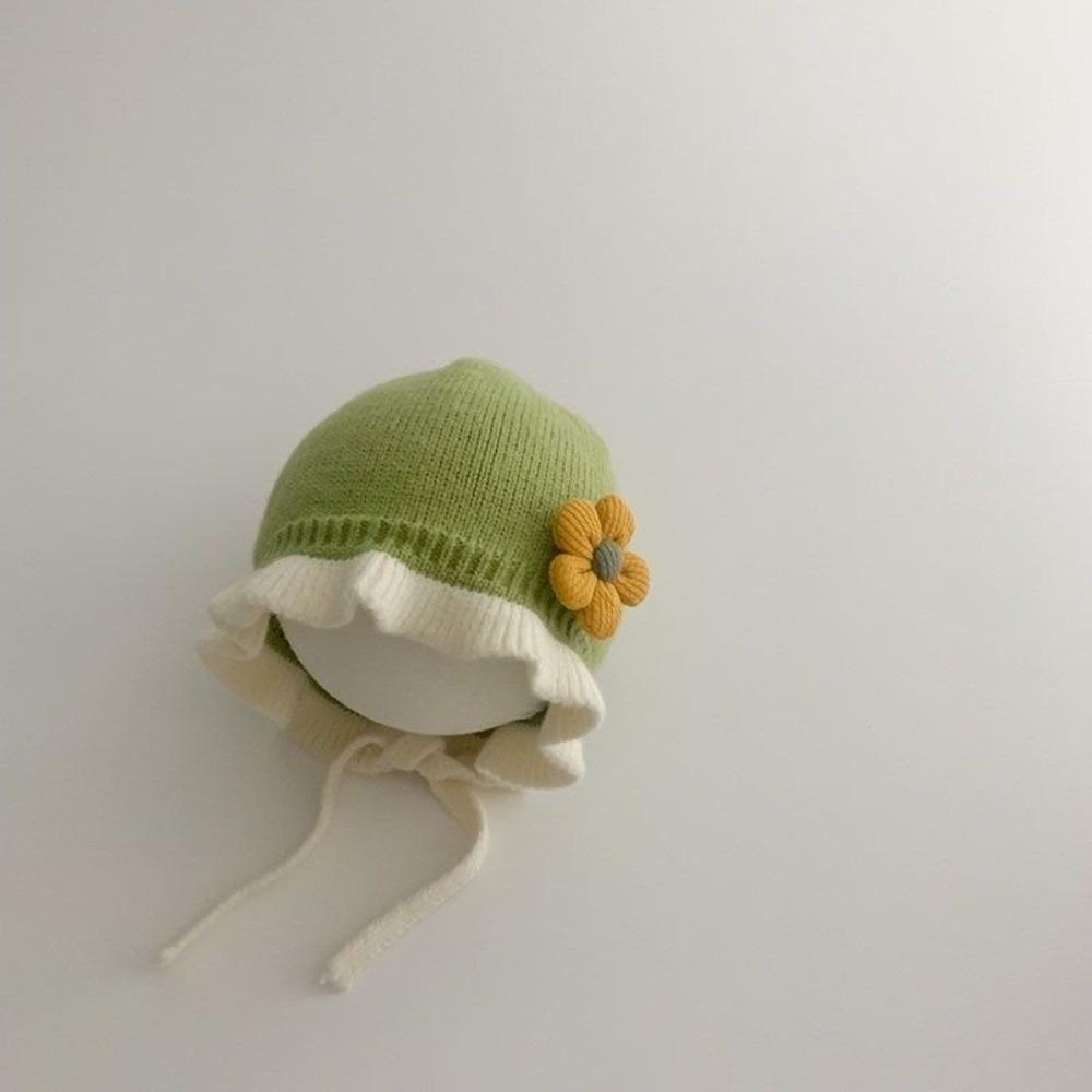 

Теплая кружевная шляпа принцессы, ветрозащитная шапка с защитой ушей, новая балаклава, детская зелёный