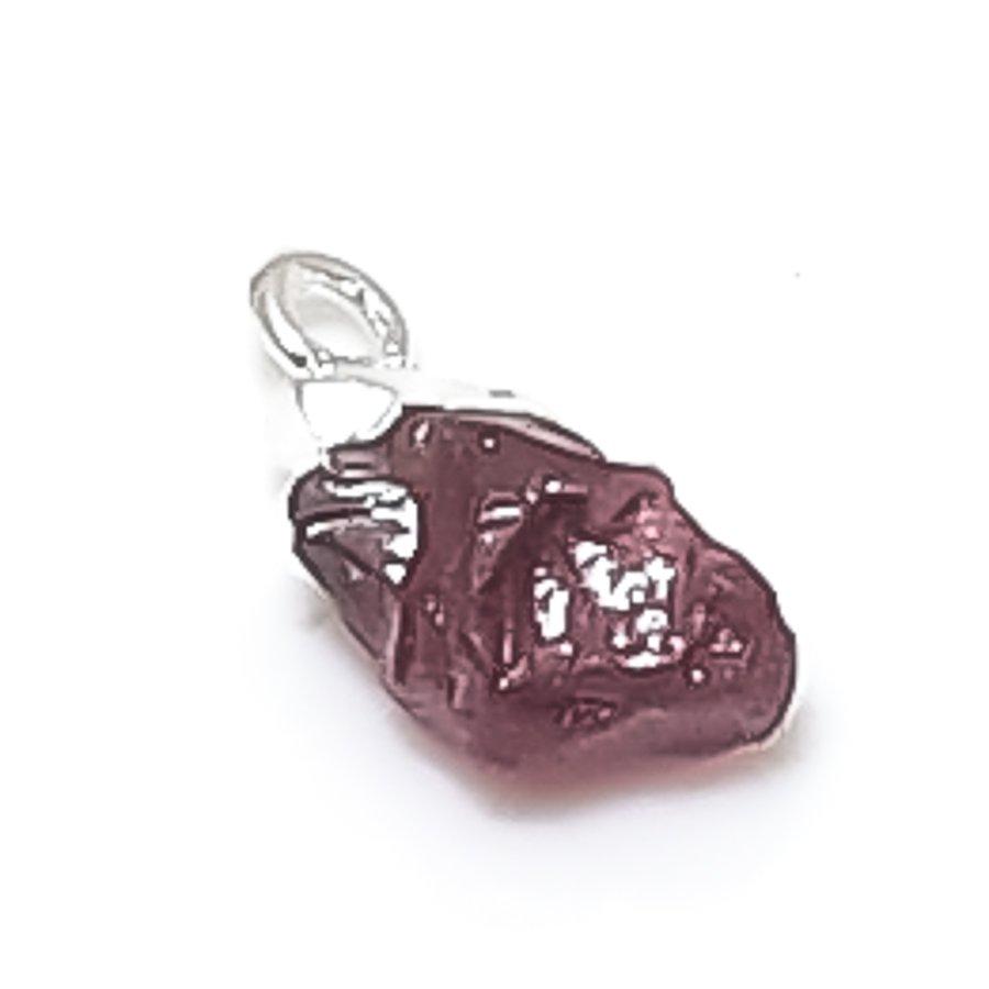 Pink Tourmaline Rough Gemstone 925 Sterling Silver Jewelry Pendant 0.59" d2A46