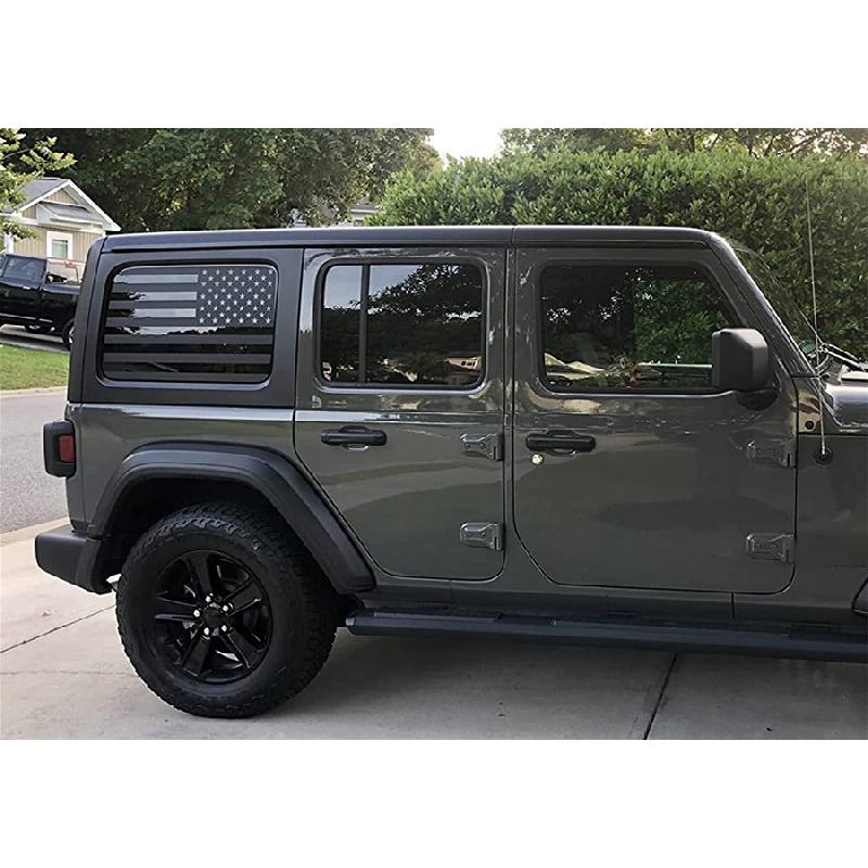Matowa Czarna Naklejka na Tylną Szybę z Flagą Amerykańską Dla Wranglera Jl 4-Drzwiowego 2018-2022