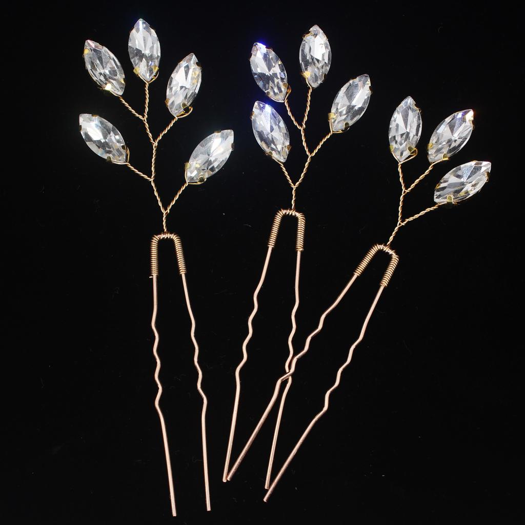 3 Stück Hochzeit U-förmige Haarklammern Braut Kopfschmuck Goldfarbene Haarnadeln Perle Damen Haaraccessoires Braut Kopfschmuck Schmuck Geschenk