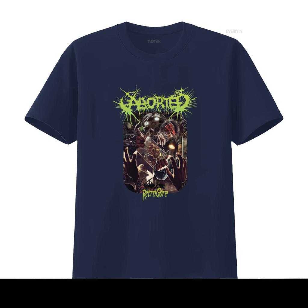 Retro Aborted Band Retrogore T Shirt Black  All Sizes Available Vintage Washed Versatile Breathable Homme Stylish Stretched