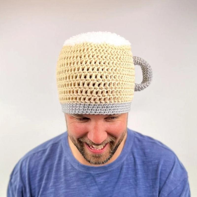 Nová čistě ručně pletená barevná dopaminová pruhovaná rybářská čepice jarní a podzimní módní čepice