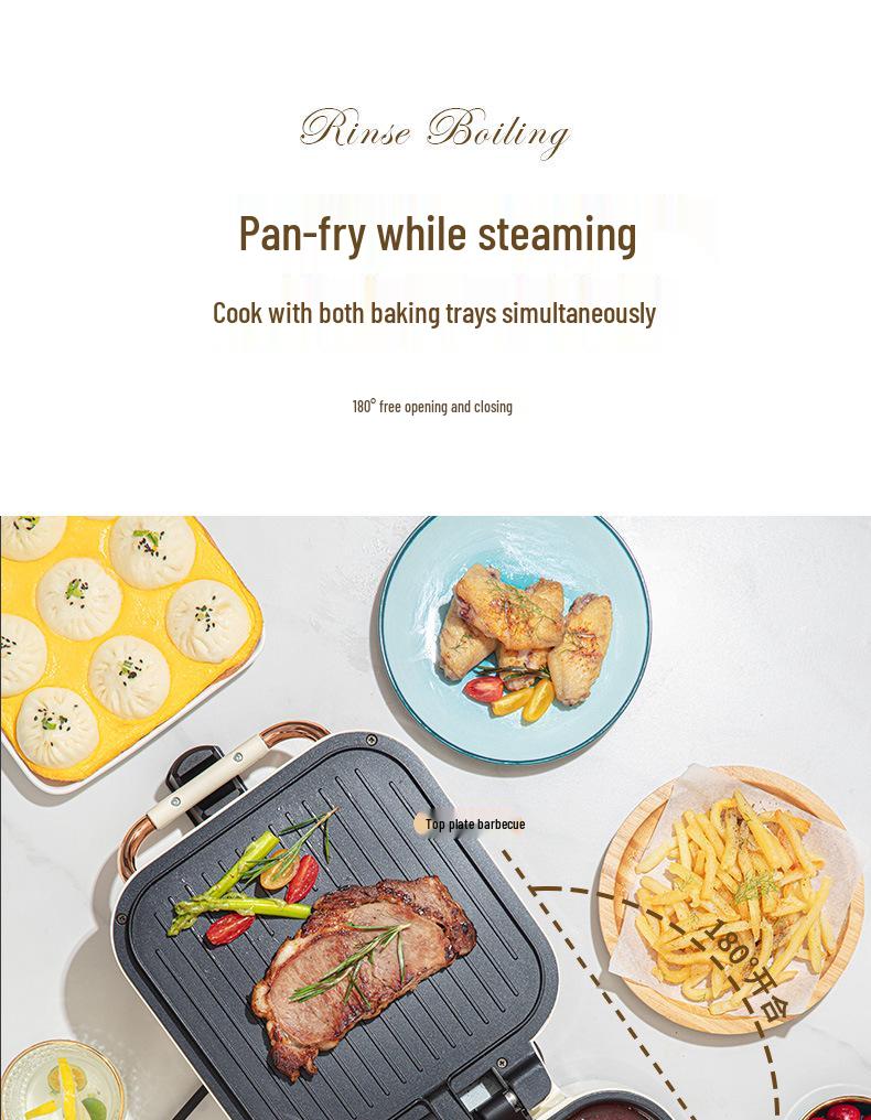 Dual-Sided Electric Crepe & Grill Maker: Multi-Functional Pancake Griddle & Hot Pot Combo