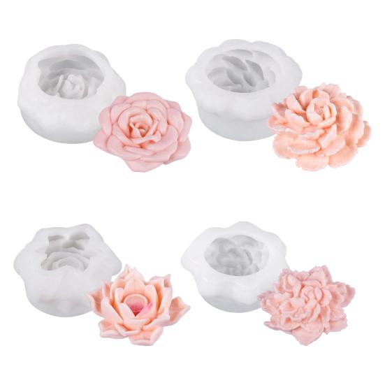 Flower Silicone Molds Flower Peony Fondant Mold Candle Molds Rose for Jelly Chocolate
