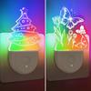 Night Light Christmas Tree Shape Projection 3D Effect Energy-saving Plug-Play LED Nigh Lamp Holiday Decor