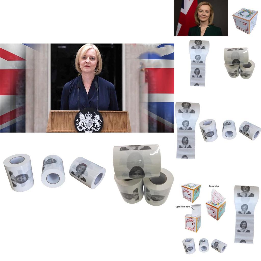 Elizabeth Truss Printed Toilet Paper Rolls Funny Political Prank Gift High-quality Wood Pulp Material