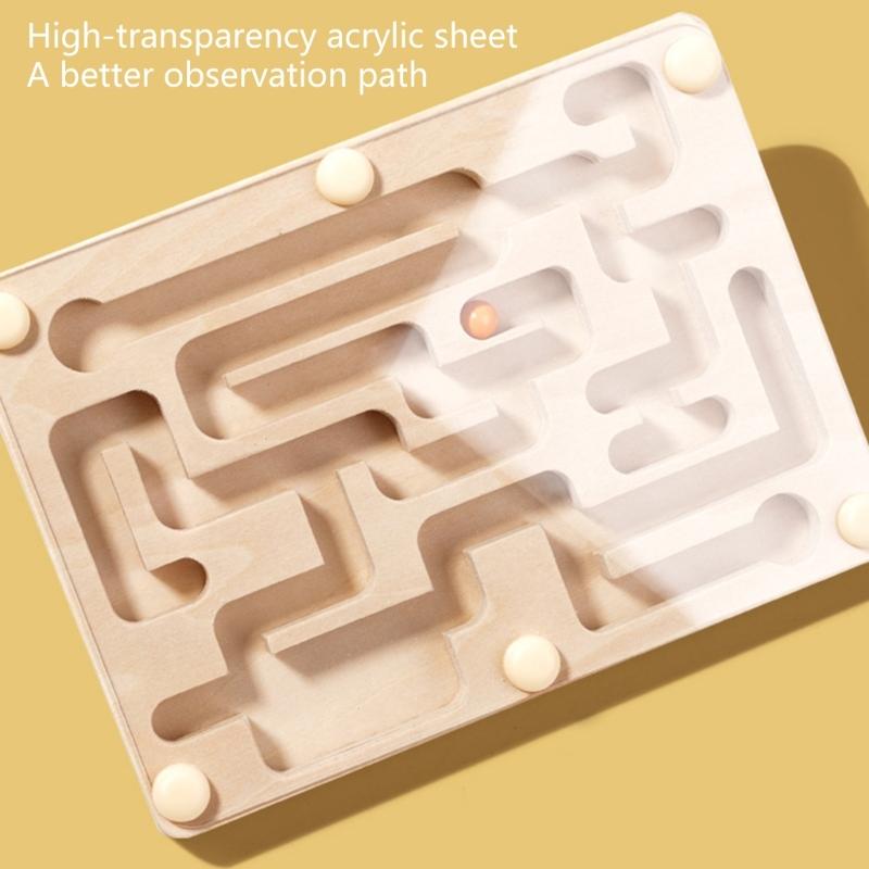 Wooden Marble Maze Puzzle Toy For Children Party Game Enhances Problem Solving Ability and Fine Motor Skill Exercise