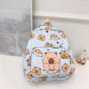 Cartoon Capybara Printting Backpack School Bag For Cute Kids Breathable Gift