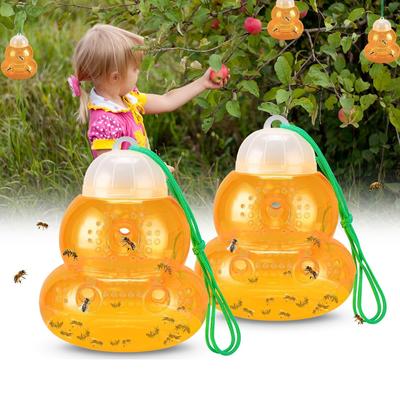 2 Pack Wasp Trap Outdoor Hanging, Bee Traps Catcher, Effective Outdoor Wasp Deterrent Killer Insect Catcher, Non-Toxic Reusable