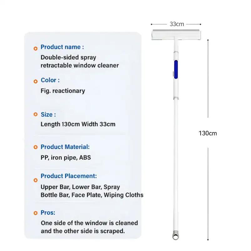 3-in-1 Double-Sided Spray Expansion Window Cleaner With 3 Replacement Cloth Double-sided Spray Expansion Window Cleaner