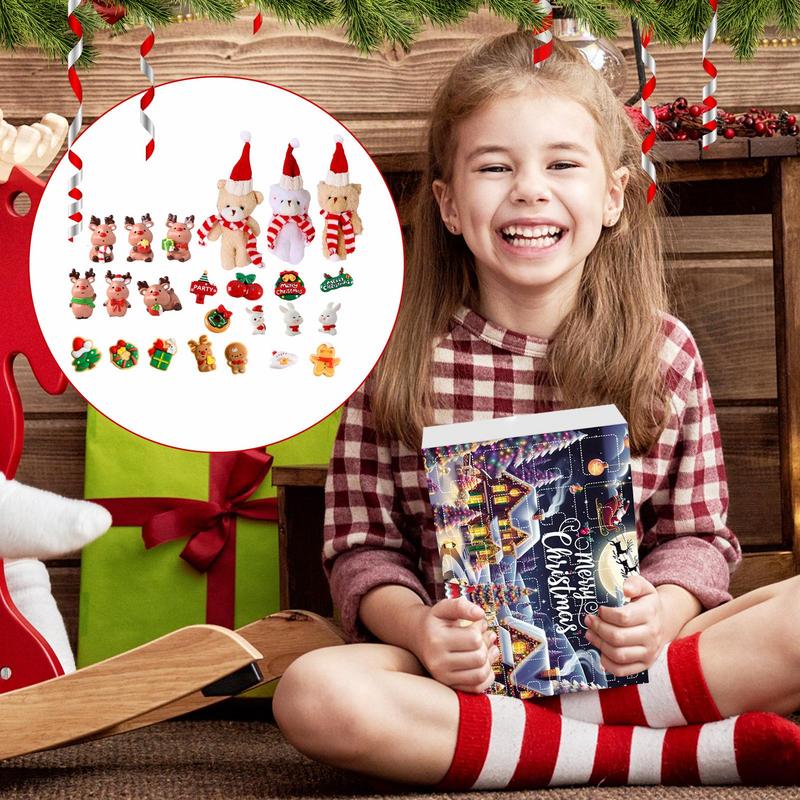 Christmas 24-day countdown calendar toy cute holiday toy advent calendar portable doll fun desktop decorations