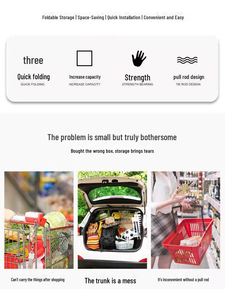 Compact Two-Wheeled Folding Trolley Cart with Portable Pull Rod