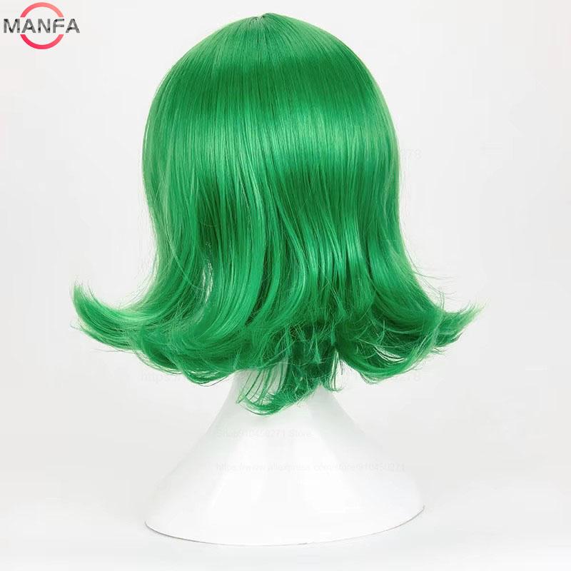 Movie Inside Out Disgust Cosplay Wigs Green Short Curly Heat Resistant Synthetic Hair Wig + Wig Cap
