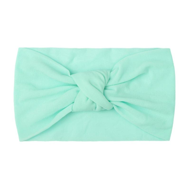 Summer Children's Headgear Baby Solid Color Nylon Knotted Wide Edge Headband Soft Double Knotted Headband