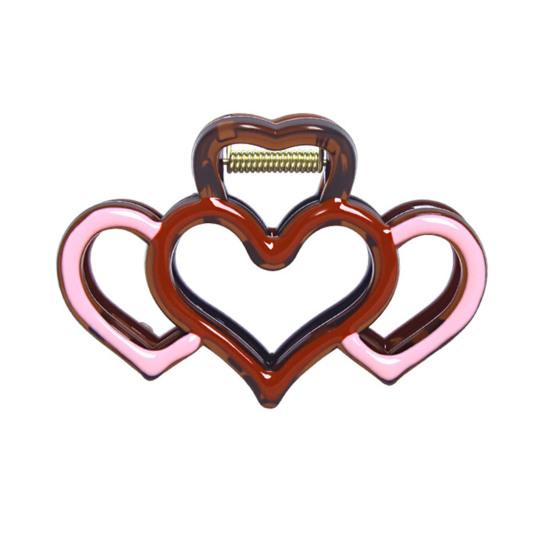 Heart-Shaped Hair Claw Non-slip Teeth Hollow Design Hairpin Large Size Back Head Shower Hair Claw Hair Styling Accessory