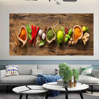 Grains Spices Peppers Food Canvas Art Painting Kitchen Decoration Poster Prints For Dining Room Wall Art Pictures Home Art Decor