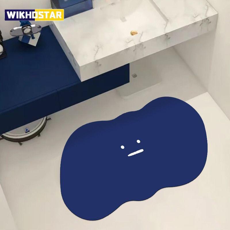 

Bathroom door absorbent floor mat foot mat household toilet toilet soft diatom mud toilet quick drying non-slip mat 40X60cm 15.7X23.6in зелений