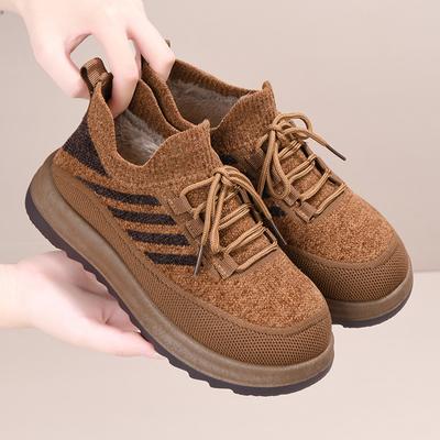 Women's Winter Cotton Boots Padded Thickened Warm Non-slip Soft Bottom Middle-aged Older Mothers Shoes Outdoor Anti-cold Snow Shoes