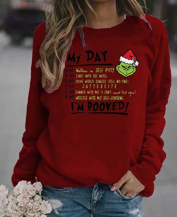 2026 Unisex Christmas Green Monster Letter Print Long Sleeve Hoodie