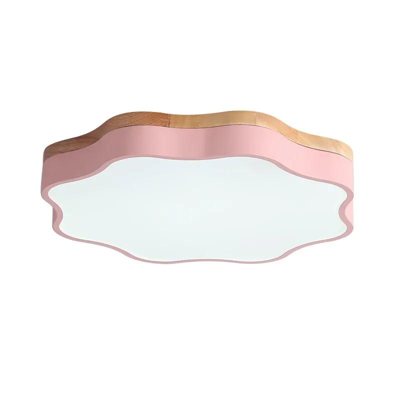 Nordic Simple Oak Cloud Dimmable Led Ceiling Lights Living Room Alloy Led Ceiling Lamp Bedroom Acrylic Led Ceiling Light Fixture