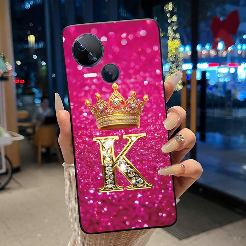 

Чехол для телефона Tecno Spark 10 5G Модный Чехол С Буквой И Короной Черный Мягкий Силикон Ударопрочный Корпус Чехол Для Пары Tecno Spark 10 5G