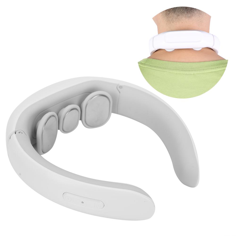 Electric Neck Massager Pain Relief Back Cervical Massager Relaxation Health‑Care Tool(White )
