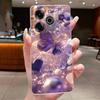 Phone Case For Tecno Pova 6 Pro 5G LI9 Case Tecno Pova 6 5G LI7 Back Cover Luxury Butterfly Flowers Transparent Soft TPU Casing