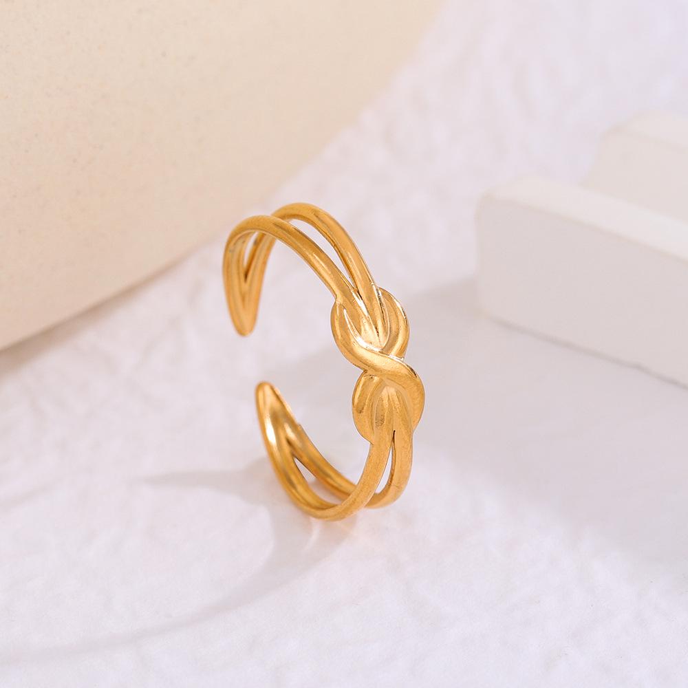 Women's Eco-friendly Titanium Steel Open Geometric Ring - Non-fading, Casual Fashion Accessory