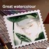 Borrence Stamp Ticket Stub Watercolor Paper 25/75 Sheets 300g Fine Lines Square Water Color Painting Paper Art Drawing Supplies
