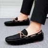 2025 Mens Moccasin Brown Black Loafers Men Leather Shoes Luxury Designer Brand Fashion Sneakers Flats Slip on Lightweight