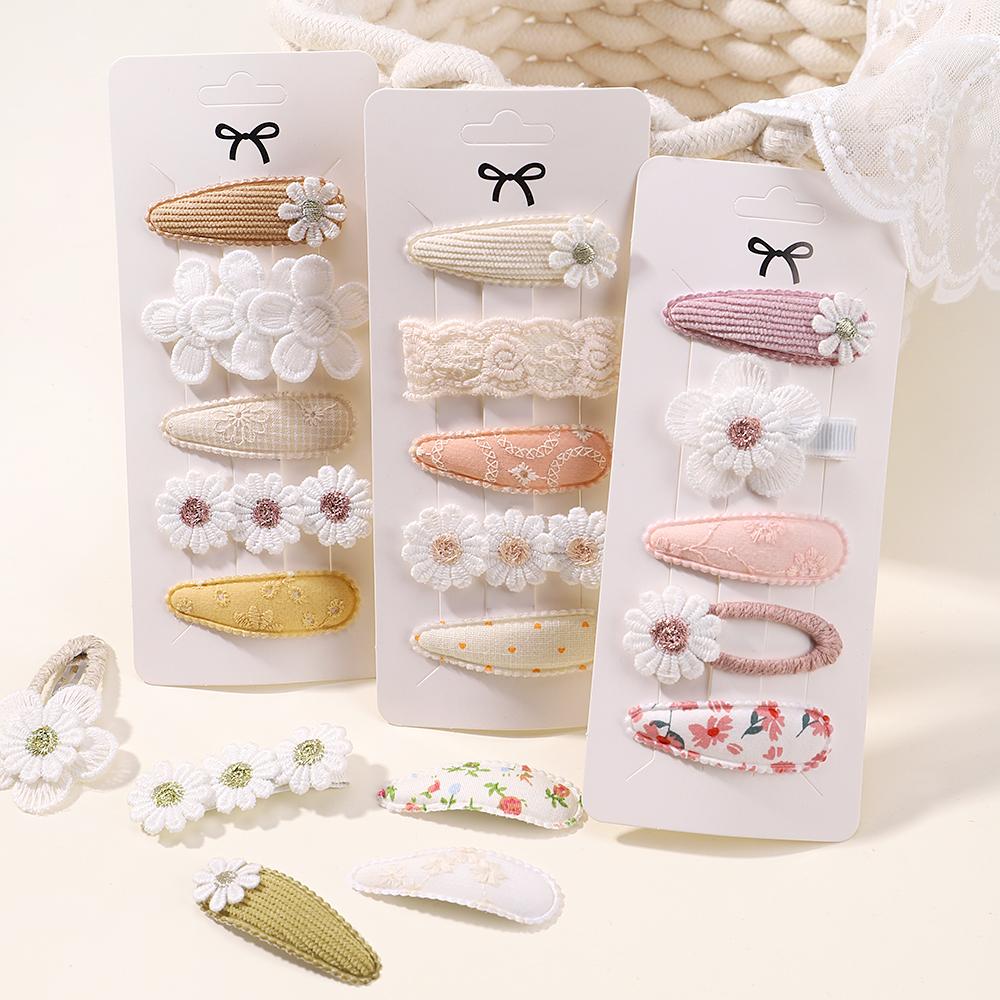 5 Stück/Set Mini Baby Mädchen Haarspange Niedliche Blume Schleife Häschen Prinzessin Haarnadel für Kleinkind Mädchen Reizende Pony Seitenklammer Haarschmuck