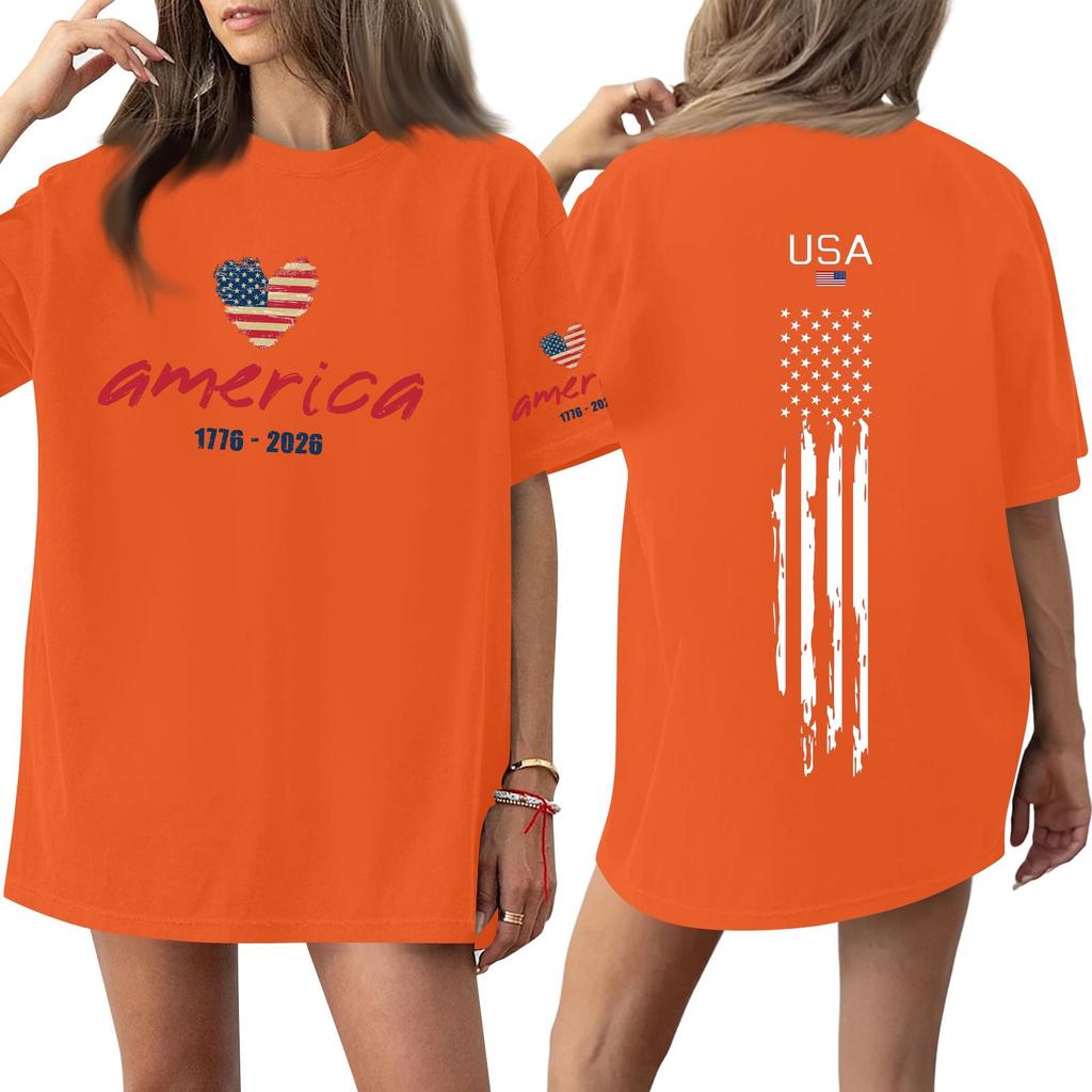 Women's Casual Fashion Round Neck Casual Print Short Sleeve T-Shirt Top