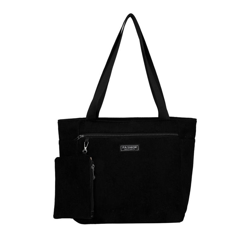 Large Capacity Bag Women's Harajuku Corduroy Literary Shoulder Bag New Fashion Tote Bag