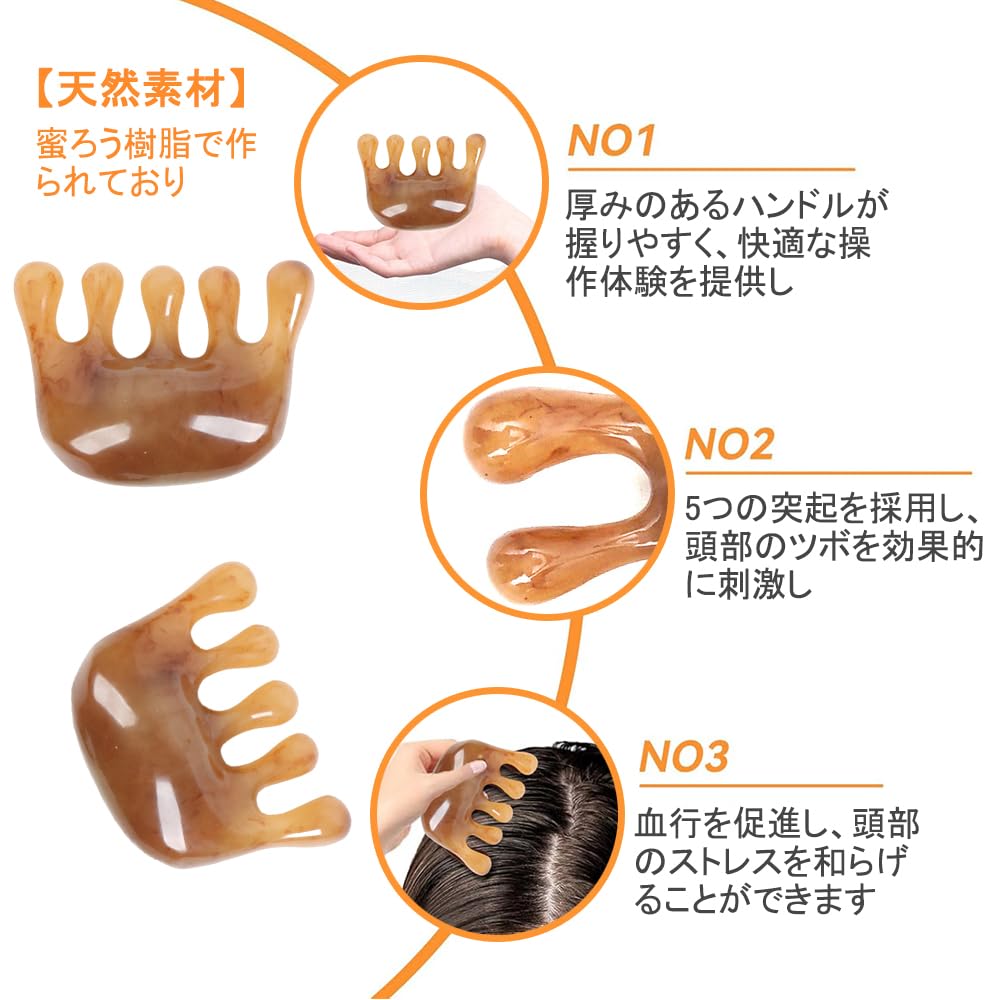 KALOLINNA Gua Sha Scalp Acupressure Face Massager for and Meridian Set of 2 Massager, Face, Neck, Scalp, Massage, Unisex, (A)