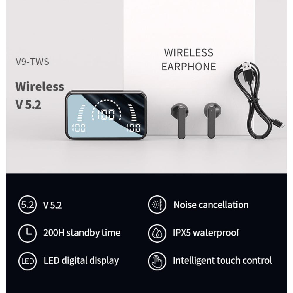 Mirror Wireless Bluetooth Headset TWS 5.1 Mini Binaural Invisible In-ear Sports Binaural