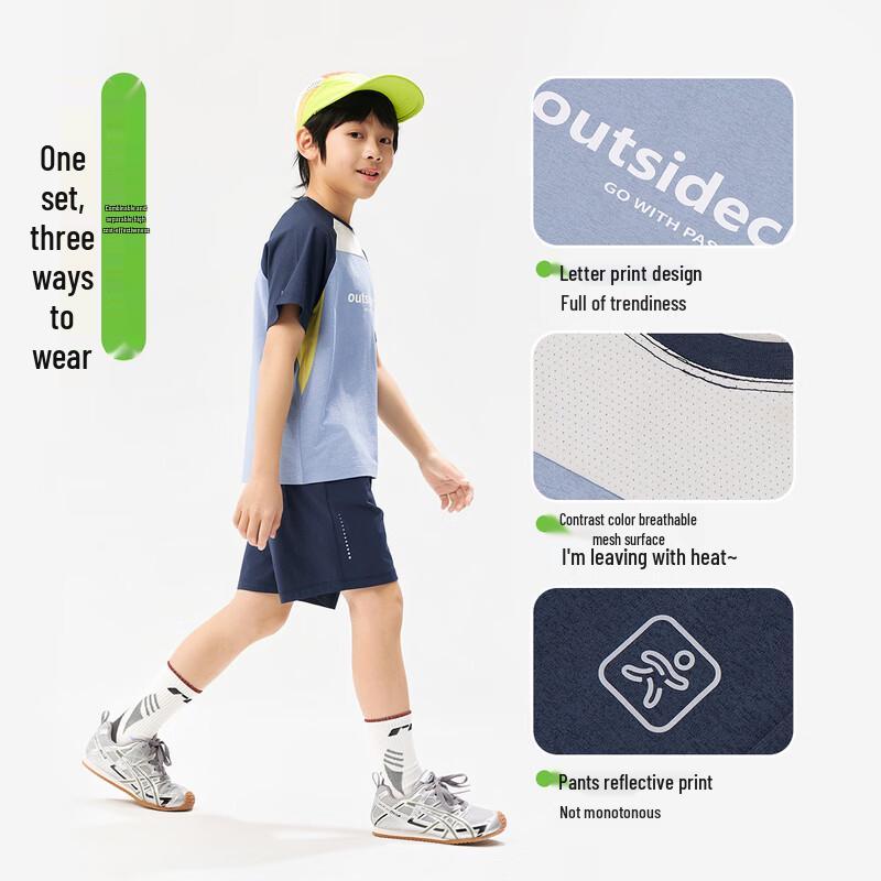 EBAER Kids' Quick-Dry Mesh Sports Short Set