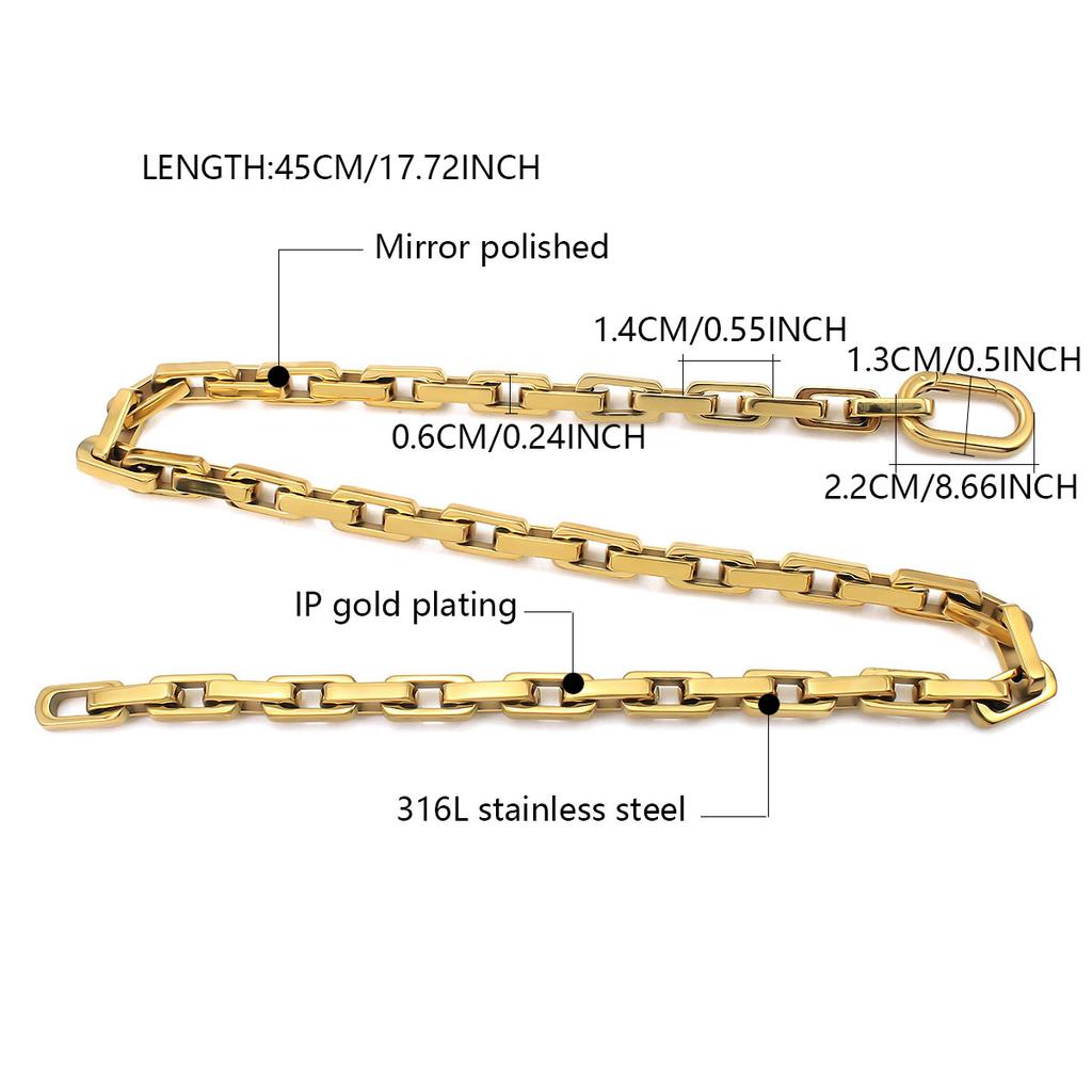 2026 New Design Waterproof Steel Necklace Hip Hop Chain Link Necklace Gold Plated Unisex Bracelet Sets Fine Jewelry Necklaces