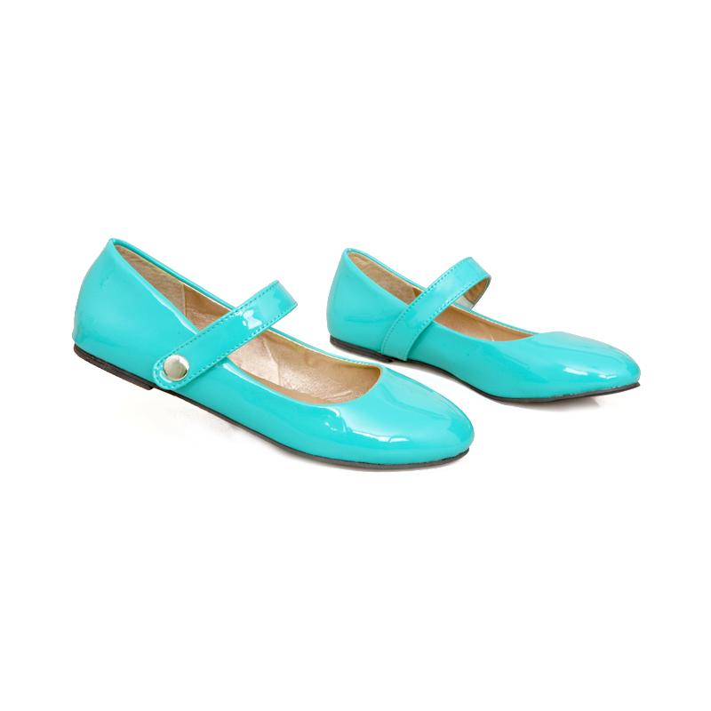 

Модні лофери Жіночі без підборів Лакована шкіра Чорний Синій Червоний Бежевий Круглий носок Мери Джейн Взуття Повсякденне взуття на пласкій підошві Жіноче Великий розмір 48 39 небо синє кольору