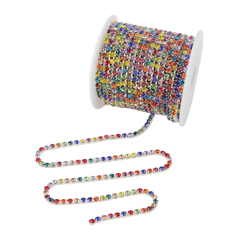Rhinestone Trim Colorful Glittering 10 Meters Rhinestone Trim for Household DIY Craft Clothes