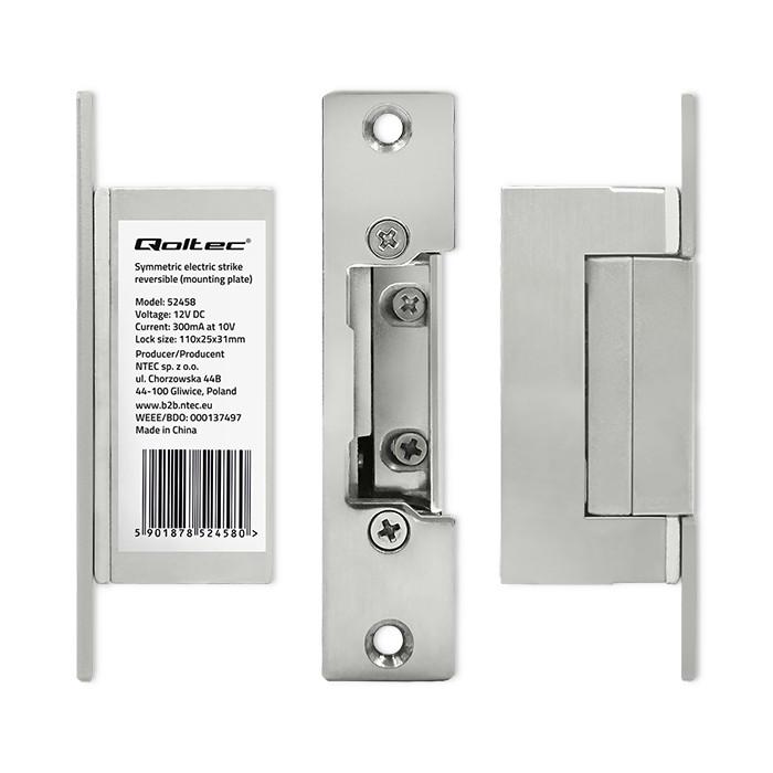 Qoltec Simetrik Ters Çevrilebilir Elektrikli Kilit | 12V | Paslanmaz Çelik