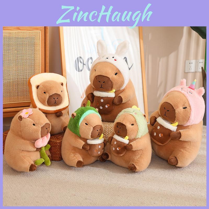 Charming Dinosaur Hood Capybara Plush Toy Cozy And Fluffy Stuffed Animal Pillow For Bedtime 50cm