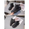 Children's Shoes with Fleece Lining, Mid-Top Sports Shoes, Winter New Style, Girls' Soft Sole, Double Cotton Casual Shoes, Boys' Running Shoes