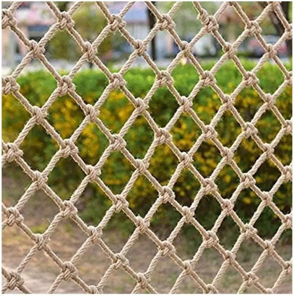 Hemp Rope Climbing Net Garden Balcony Nature Jute Rope Child Safety Net Ceiling Mesh DIY Craft Stair Protection Fence