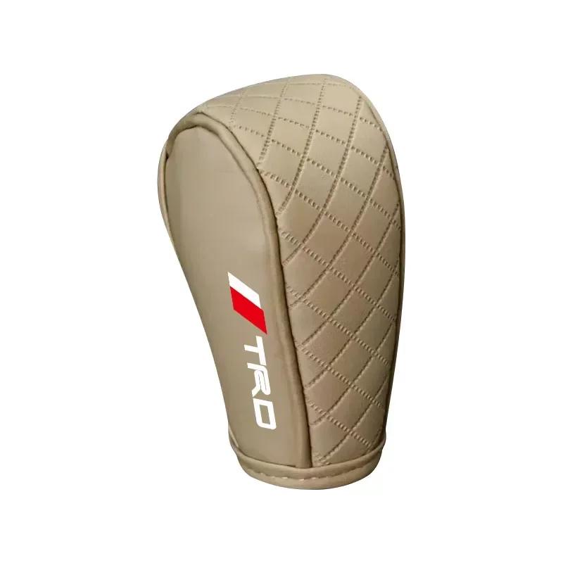 Car Shift Handle Cover Fashion PU Leather Handle Cover Grip Non-Slip Protective Covers For TRD Toyota camry chr corolla rav4