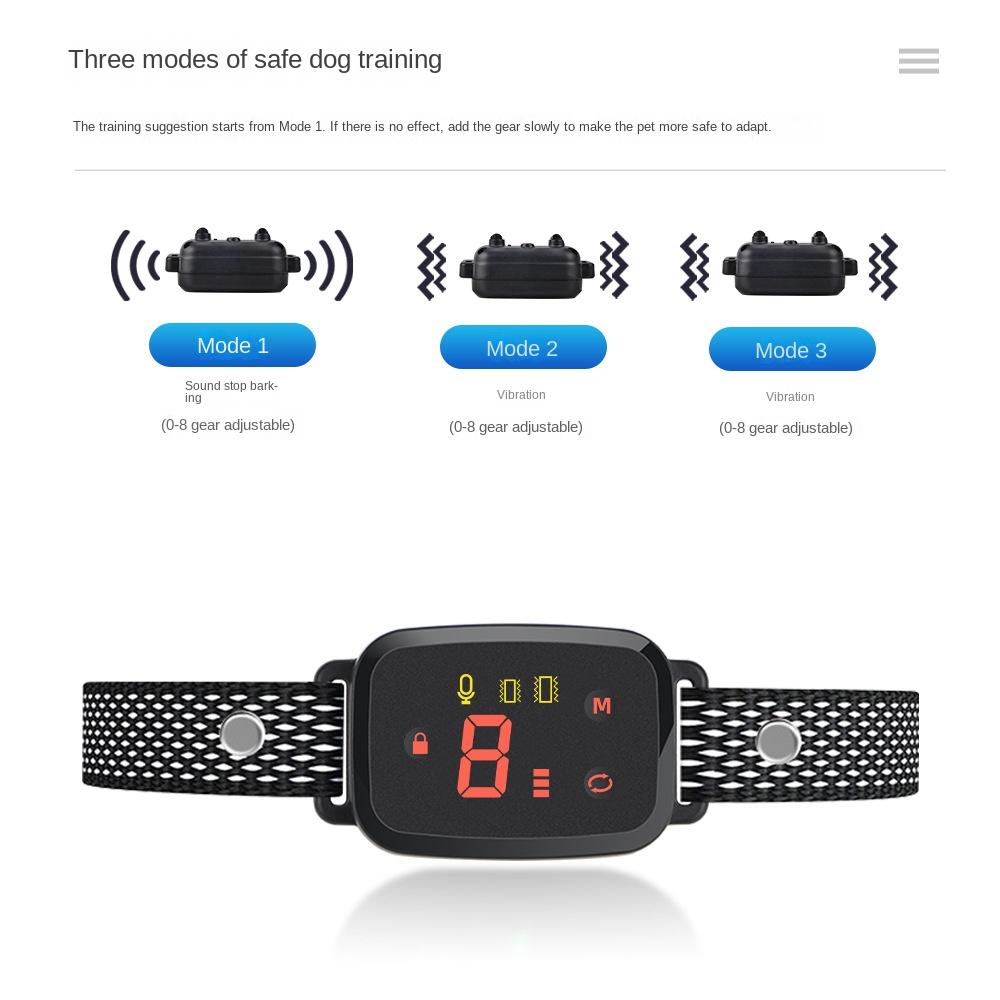 Smart Vibration Training Collar Dog Trainer Waterproof Digital Display Touch Charging Color Screen Pet