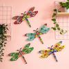 1pc Dragonfly Decoration Iron Art Wall Decor Retro Metal Dragonfly Rustproof Color Painted Fence Decoration Garden Statue Craft